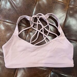 Lululemon Free To Be Wireless Strappy Back Sports Bra in Light Lavender Purple